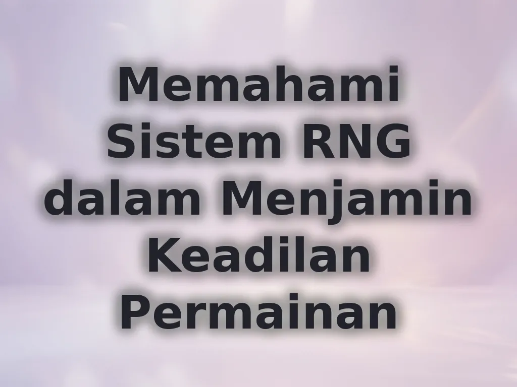 Memahami Sistem RNG dalam Menjamin Keadilan Permainan