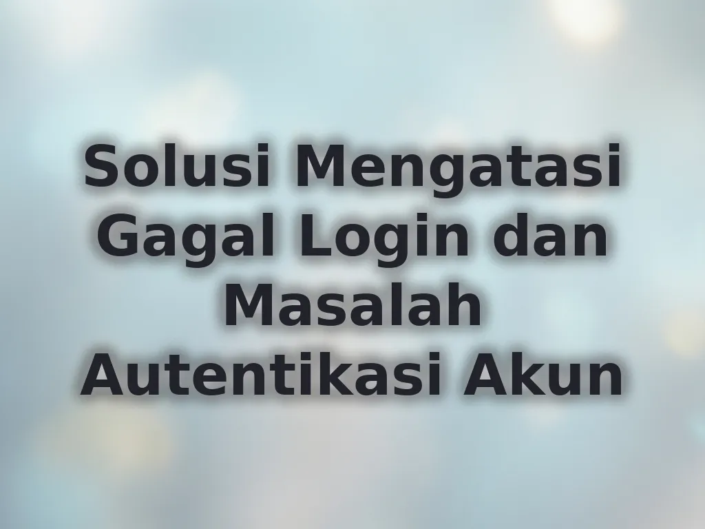 Solusi Mengatasi Gagal Login dan Masalah Autentikasi Akun